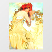 Autocollant Pour Fenêtre Alphonse Mucha Art Nouveau Été (Feuille)