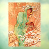 Autocollant Pour Fenêtre Alphonse Mucha Art Nouveau Hiver (Feuille 3)