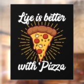 Autocollant Pour Fenêtre Amateurs de pizza cool Vendeurs d'affaires (Feuille 2)