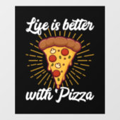 Autocollant Pour Fenêtre Amateurs de pizza cool Vendeurs d'affaires (Feuille)