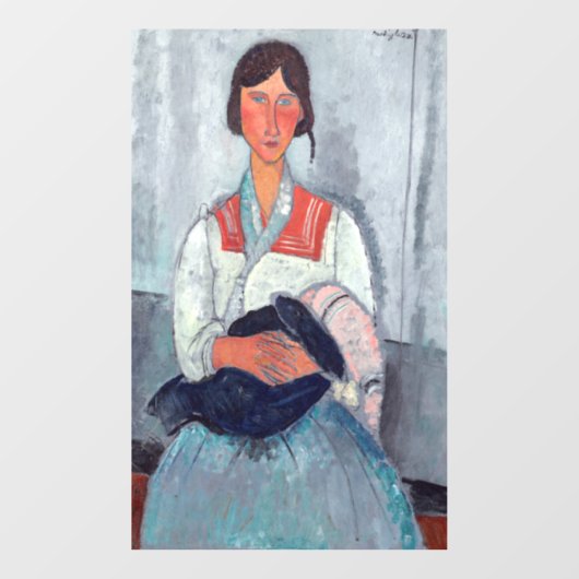 Autocollant Pour Fenêtre Amedeo Modigliani - Femme tzigane avec bébé (Feuille)
