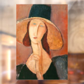 Autocollant Pour Fenêtre Amedeo Modigliani - Jeanne Hebuterne en grand Casq (Feuille 2)