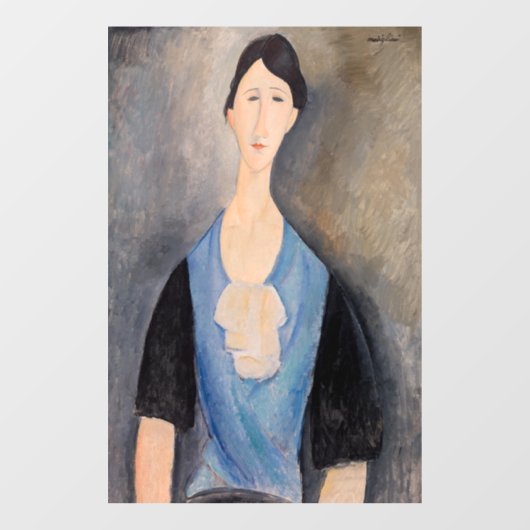 Autocollant Pour Fenêtre Amedeo Modigliani - Jeune femme en bleu (Feuille)