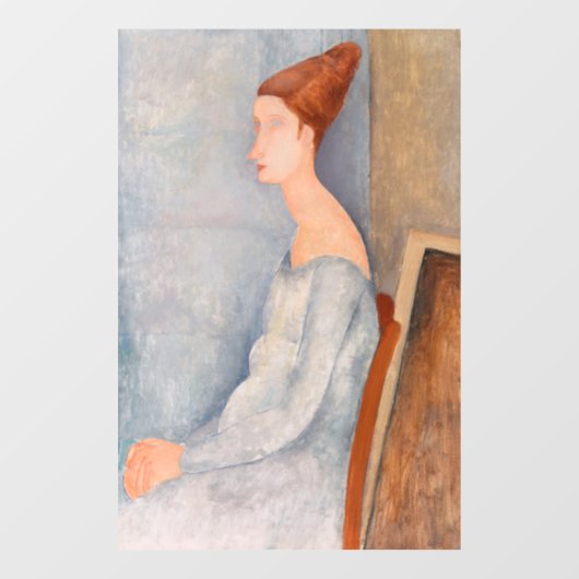 Autocollant Pour Fenêtre Amedeo Modigliani - Portrait Jeanne Hebuterne #3 (Feuille)