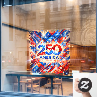 Autocollant Pour Fenêtre America 250th Anniversary 1776–2026 USA Patriotic