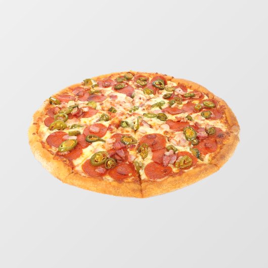 Autocollant Pour Fenêtre American Bacon Fromage Fromage Fromage Pizza Shop (Feuille)