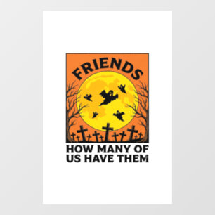 Autocollant Pour Fenêtre Amis fantômes d'Halloween Drôle d'horreur vintage_
