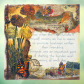 Autocollant Pour Fenêtre Amitié Médias mixtes Papillons Fleurs Collage (Feuille 3)