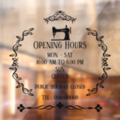 Autocollant Pour Fenêtre Amour Coudre Heures d'ouverture (Feuille 2)