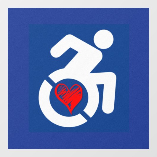 Autocollant Pour Fenêtre Amour Handicap (Feuille)