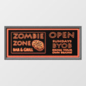 Autocollant Pour Fenêtre Amusant Zombie Zone Halloween (Feuille)