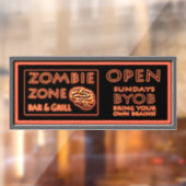 Autocollant Pour Fenêtre Amusant Zombie Zone Halloween (Feuille 2)