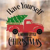 Autocollant Pour Fenêtre Amusez-Vous Un Joyeux Petit Camion Arbre De Noël (Feuille 2)
