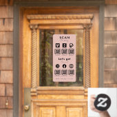 Autocollant Pour Fenêtre Analyse de code QR multiple pour payer les médias (Porte d'accueil)