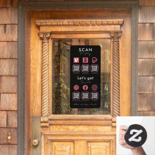 Autocollant Pour Fenêtre Analyse de code QR multiple pour payer les médias  (Porte d'accueil)