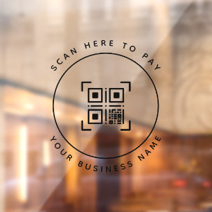 Autocollant Pour Fenêtre Analyse minimaliste du code QR pour payer l'entrep