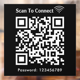 Autocollant Pour Fenêtre Analyse Wifi Pour Connecter Mot De Passe Code Qr N