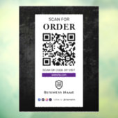 Autocollant Pour Fenêtre Analyser le code QR pour commander | Café-restaura (Feuille 3)