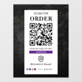 Autocollant Pour Fenêtre Analyser le code QR pour commander | Café-restaura (Feuille)