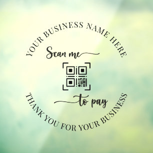 Autocollant Pour Fenêtre Analyser le code QR pour payer le script d'entrepr