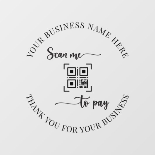 Autocollant Pour Fenêtre Analyser le code QR pour payer le script d'entrepr (Feuille)
