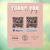 Autocollant Pour Fenêtre Analyser le Merci pour payer le logo QR Code paiem (Feuille 3)
