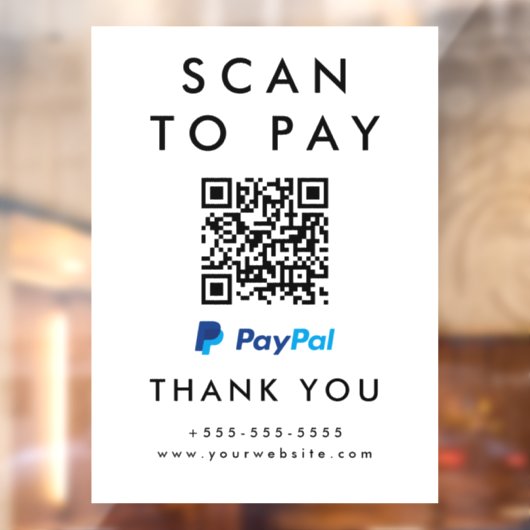 Autocollant Pour Fenêtre Analyser professionnel pour payer Paypal QR Code b (Feuille 2)