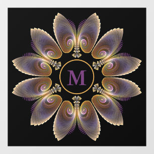 Autocollant Pour Fenêtre Ange Abstraite ailes Mandala Monogramme fractal