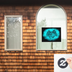 Autocollant Pour Fenêtre Angel Eros en amour, design noir et vert