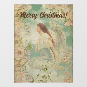 Autocollant Pour Fenêtre Angel Fleurs blanches Ciel bleu