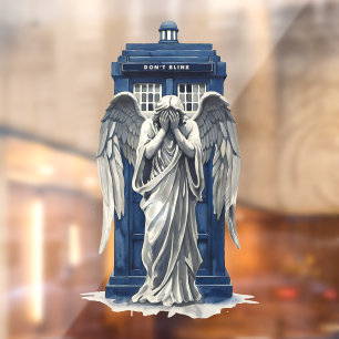 Autocollant Pour Fenêtre Angle de plaie avec boîte de police bleue 1