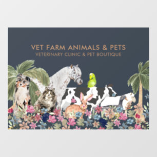 Autocollant Pour Fenêtre Animal de compagnie de la ferme marine chat chien
