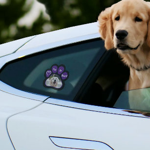 Autocollant Pour Fenêtre Animaux de compagnie à bord Empreinte de patte vio