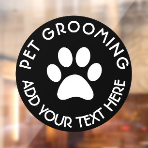 Autocollant Pour Fenêtre Animaux de compagnie, Chien Grooming Cercle noir