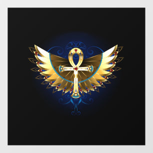 Autocollant Pour Fenêtre Ankh or avec ailes