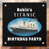 Autocollant Pour Fenêtre Anniversaire Titanic Noir  (Feuille 2)