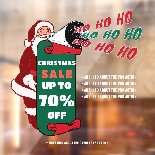 Autocollant Pour Fenêtre Annonces promotionnelles de vente de Noël Retro Pè (Feuille 2)
