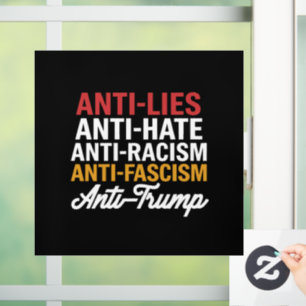 Autocollant Pour Fenêtre Anti Trump Haine Mensonges et Fascisme Résistez An