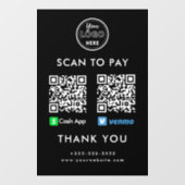 Autocollant Pour Fenêtre Application de trésorerie professionnelle Venmo QR (Feuille)