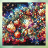 Autocollant Pour Fenêtre Aquarelle de Noël Vitrage de verre tendu Clou (Feuille 3)