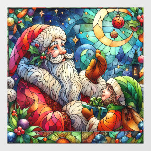 Autocollant Pour Fenêtre Aquarelle de Noël Vitrage de verre tendu Clou