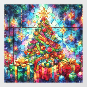 Autocollant Pour Fenêtre Aquarelle de Noël Vitrage de verre tendu Clou
