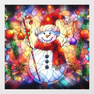 Autocollant Pour Fenêtre Aquarelle de Noël Vitrage de verre tendu Clou