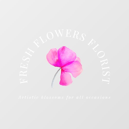 Autocollant Pour Fenêtre Aquarelle d'entreprise fleuriste rose (Feuille)