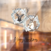 Autocollant Pour Fenêtre Aquarelle d'hiver Deer Wreath Noël (Feuille 2)