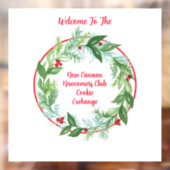 Autocollant Pour Fenêtre Aquarelle Noël Vacances Wreath CUSTOM (Feuille 2)