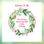 Autocollant Pour Fenêtre Aquarelle Noël Vacances Wreath CUSTOM (Feuille 3)