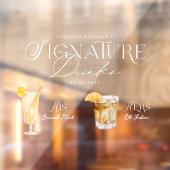 Autocollant Pour Fenêtre Aquarelle Signature Boisson Mariage Barre Signal C (Feuille 2)