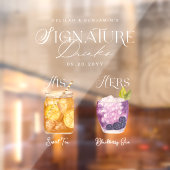 Autocollant Pour Fenêtre Aquarelle Signature Boisson Mariage Barre Signal C (Feuille 2)