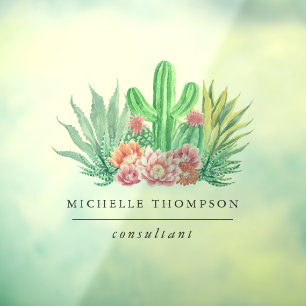 Autocollant Pour Fenêtre Aquarelle Succulente